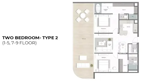 Floor plan, 2 Bed