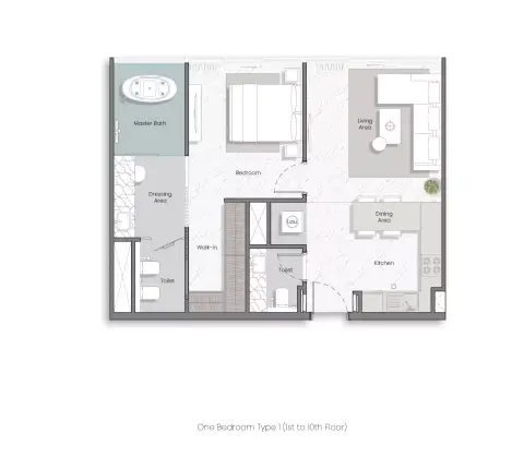 Floor plan, 1 Bed