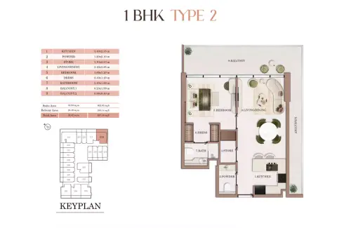 Floor plan, 2 Bed