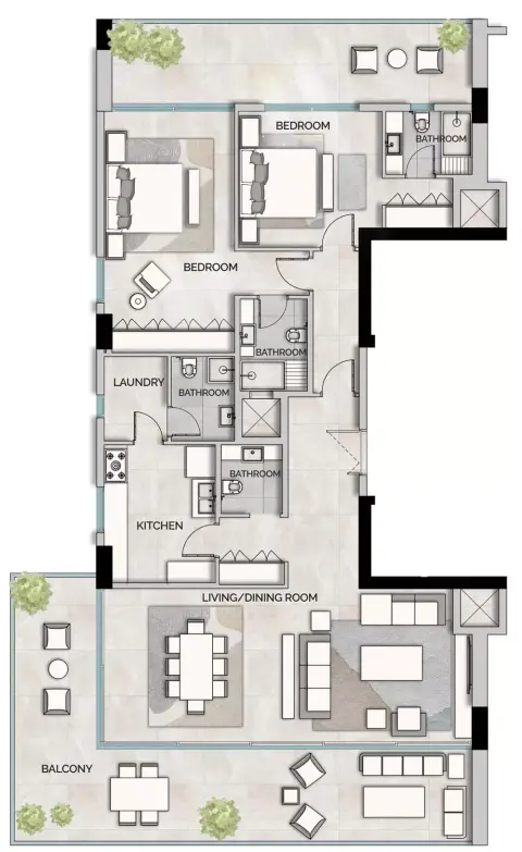 Floor plan, 2 Bed