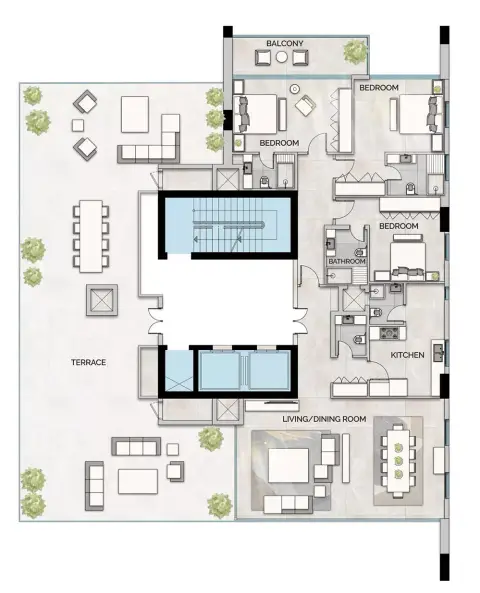 Floor plan, 3 Bed