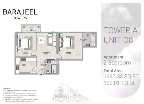 Floor plan, 2 Bed