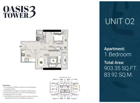 Floor plan, 1 Bed