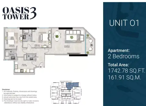 Floor plan, 2 Bed