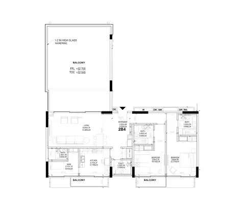Floor plan, 2 Bed