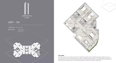 Floor plan, 3 Bed