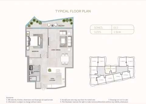 Floor plan, 1 Bed