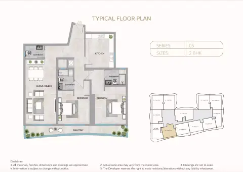 Floor plan, 2 Bed