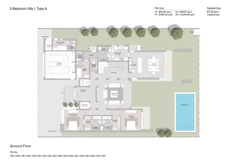 Floor plan, 5 Bed