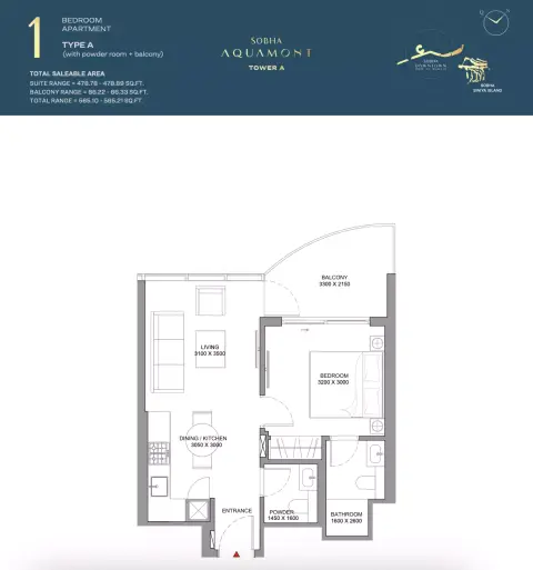 Floor plan, 1 Bed