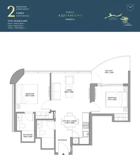 Floor plan, 2 Bed