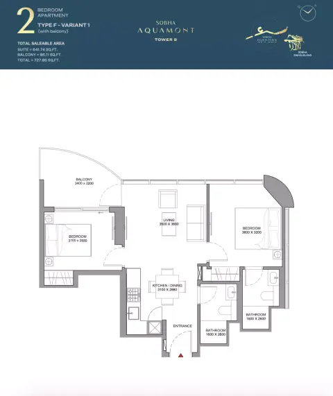Floor plan, 2 Bed