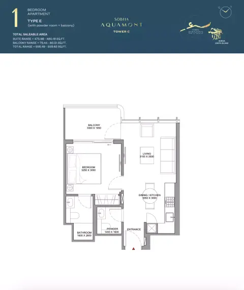 Floor plan, 1 Bed