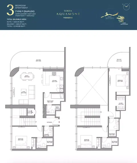 Floor plan, 3 Bed