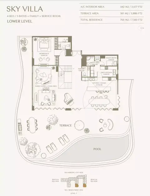 Floor plan, 4 Bed