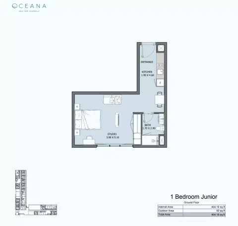 Floor plan, 1 Bed
