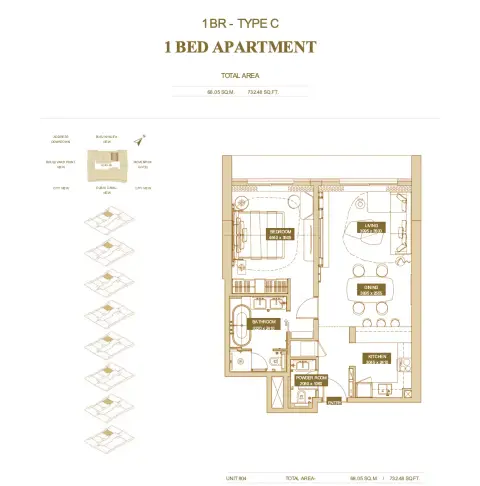 Floor plan, 1 Bed