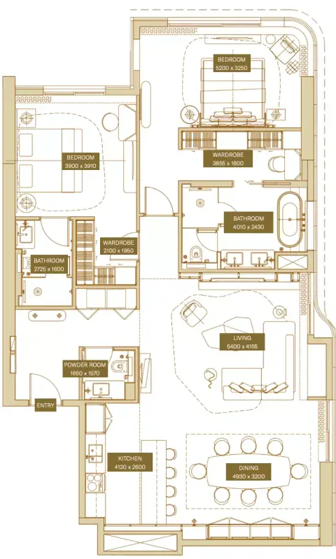 Floor plan, 2 Bed