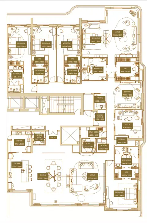 Floor plan, 5 Bed
