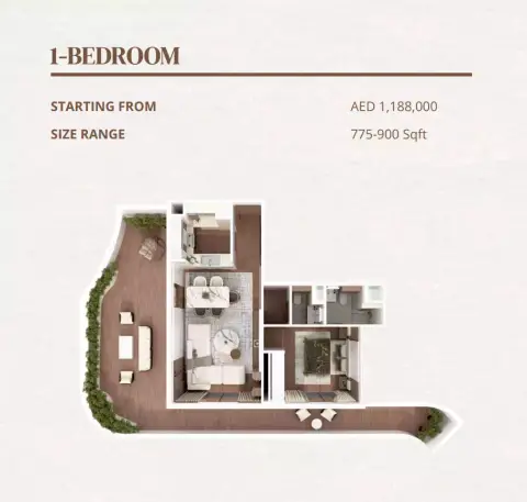 Floor plan, 1 Bed