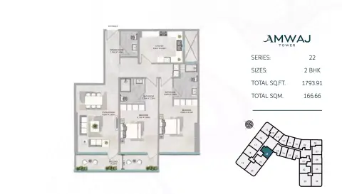 Floor plan, 2 Bed