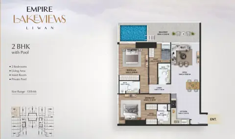Floor plan, 2 Bed