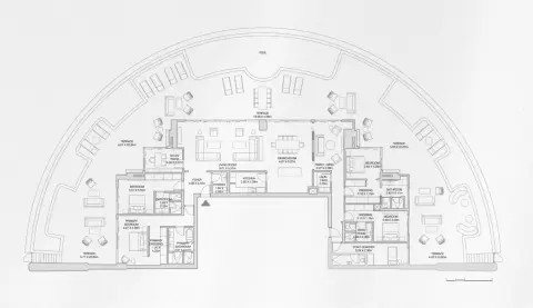 The Dubai Beach EDITION floor plan, 4 Bed, 9,597 sq ft
