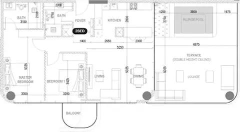 Villa del DIVOS floor plan, 2 Bed, 1,772–1,955 sq ft