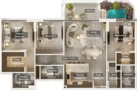 Villa del DIVOS floor plan, 3 Bed, 1,503–3,313 sq ft