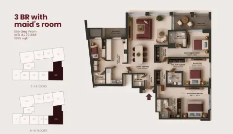 Valore floor plan, 3 Bed, 1,805 sq ft