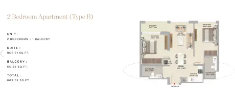 Floor plan, 2 Bed