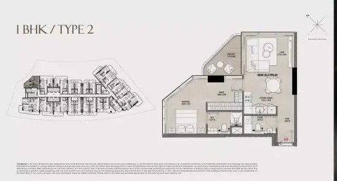 Floor plan, 1 Bed