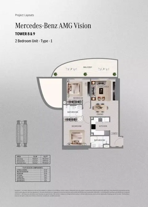Floor plan, 2 Bed