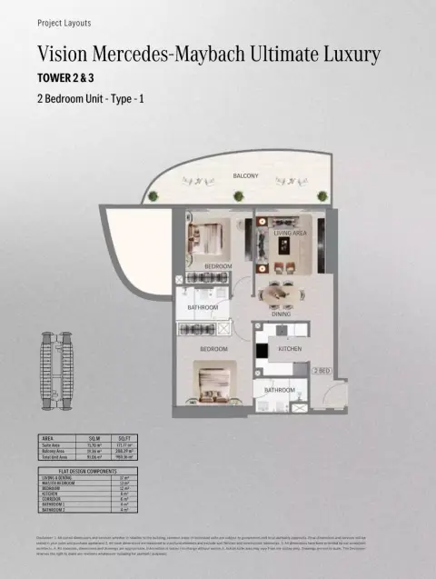 Floor plan, 2 Bed