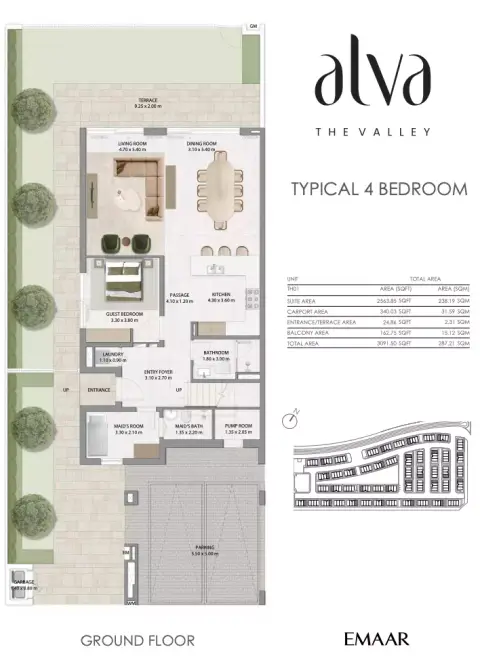 Floor plan, 4 Bed