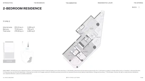 Floor plan, 2 Bed