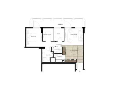 Floor plan, 1 Bed
