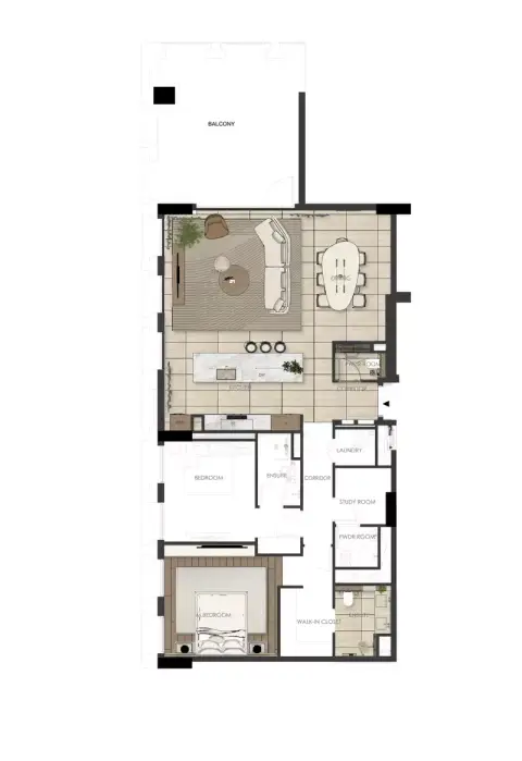Floor plan, 2 Bed