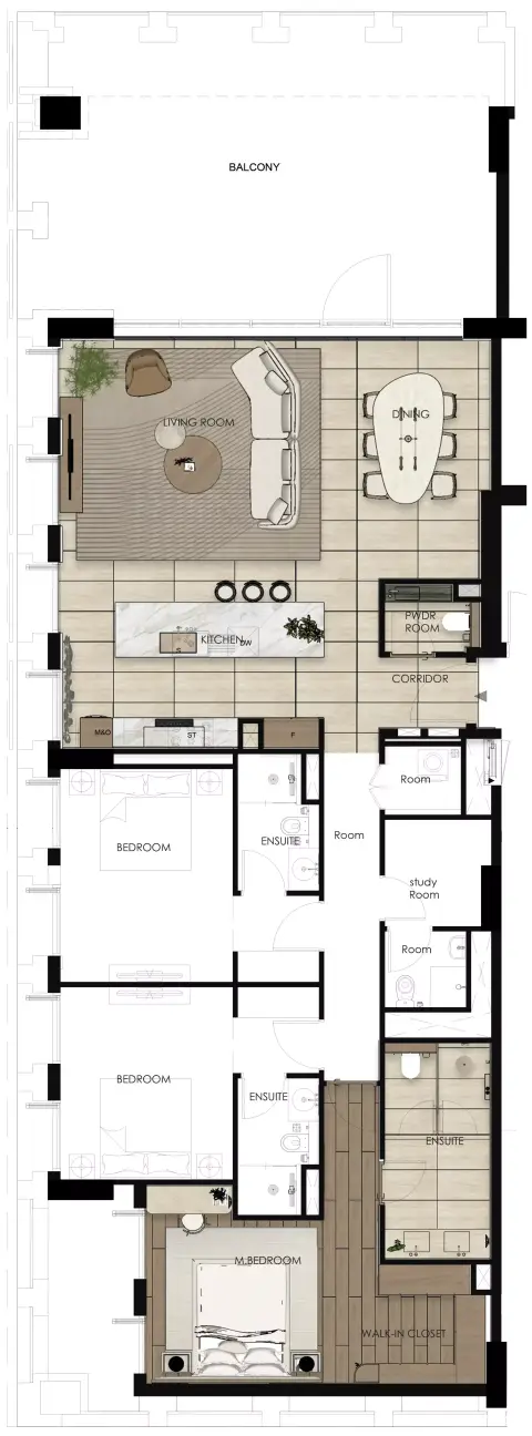 Floor plan, 3 Bed