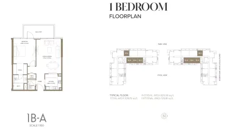 Floor plan, 1 Bed