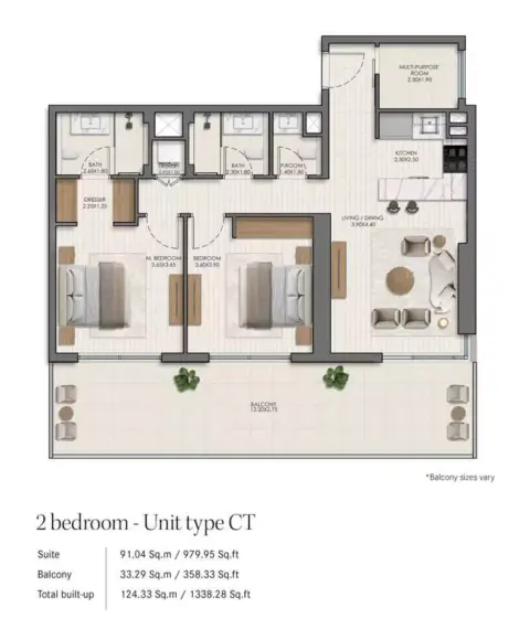 Belmont floor plan, 3 Bed, 1,388 sq ft