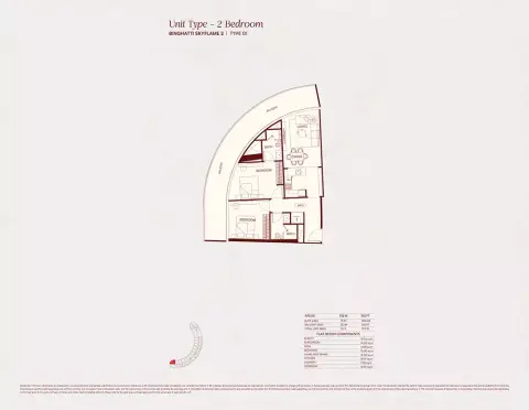 Floor plan, 2 Bed