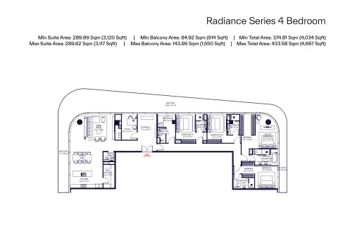 Floor plan, 4 Bed