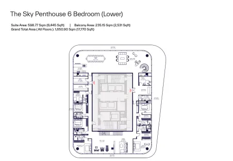 Floor plan, 6 Bed