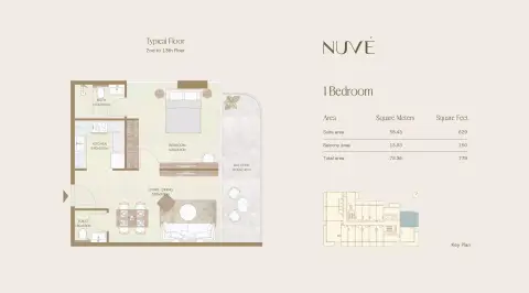 Floor plan, 1 Bed