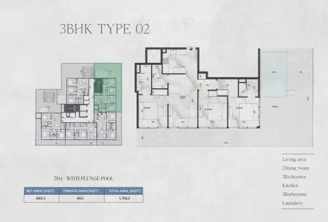 Floor plan, 3 Bed