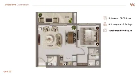Floor plan, 1 Bed