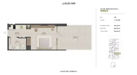 Floor plan, 1 Bed