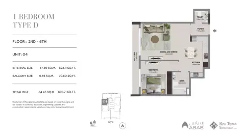 Floor plan, 1 Bed