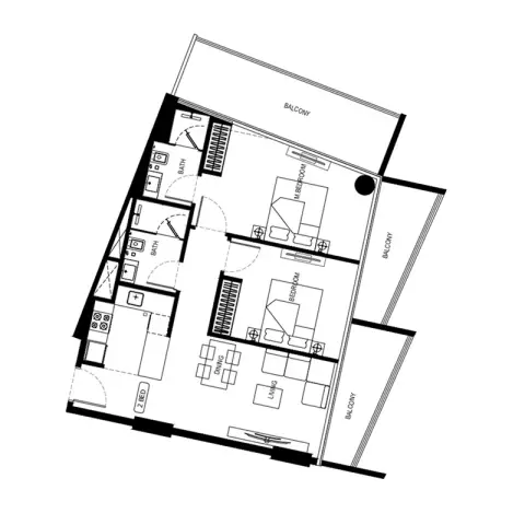 Floor plan, 2 Bed